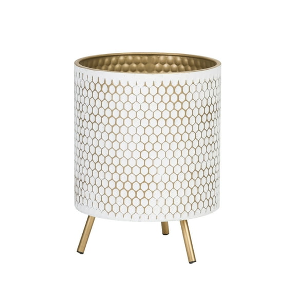 Aspire Home Accents Honeycomb Mid-Century 12.25" x16" H Multicolor Metal Plant Planter