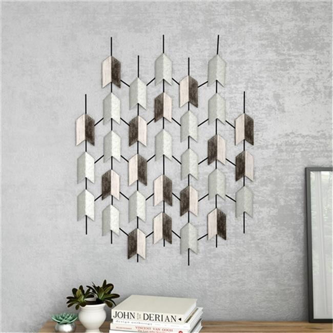Romilly Black and White Metal Wood Arrow Wall Sculpture