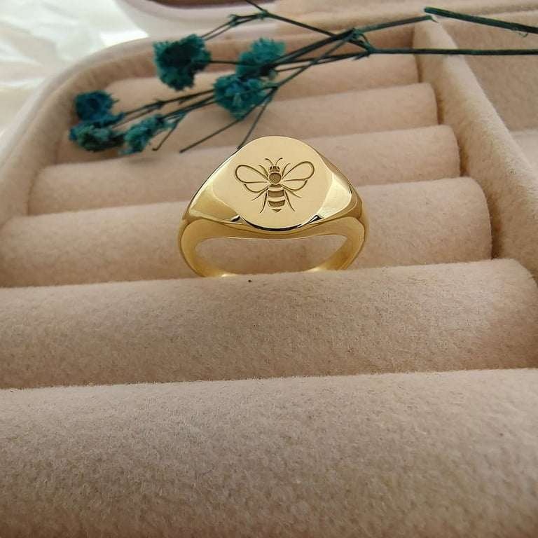 Aspire Jewels-Bee Ring Gold, Personalized Bee Ring, Honey Bee
