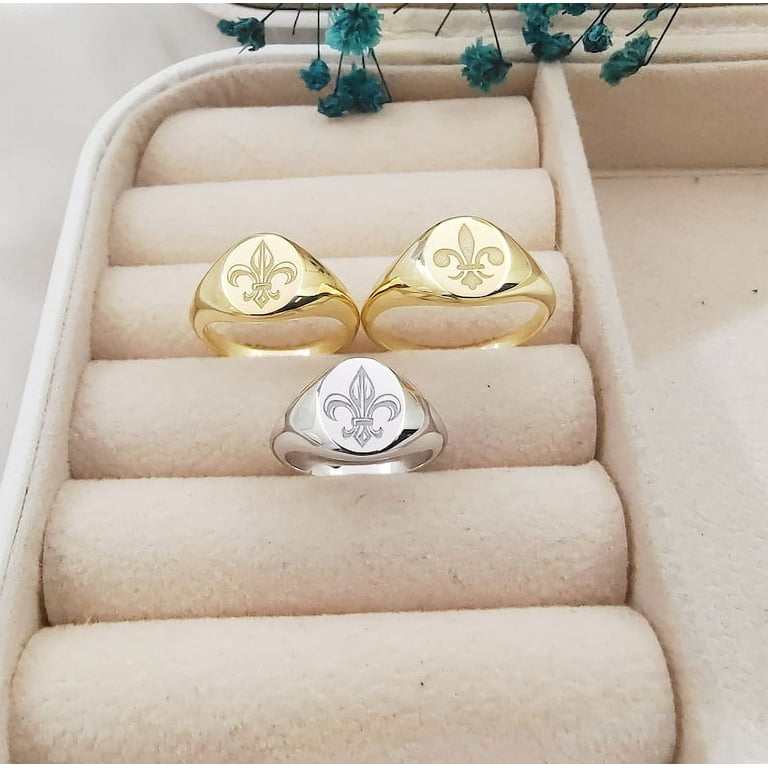 Dainty Signet Rings Silver 925K Silver Celestial Sun Unique Signet