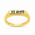 thumbnail image 1 of Aspire Jewels-Gold Plated ‘Til Death’ Engraved Ring – Men’s Gothic Wedding or Commitment Band, 1 of 5