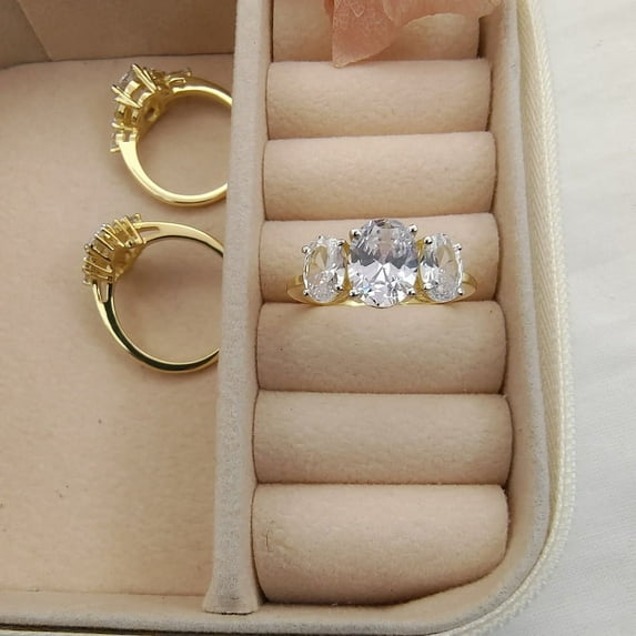Aspire Jewels-Oval CZ Ring, Oval Cut Engagement Ring, Cluster ring, Solitaire Engagement Ring Sterling Silver, Three Stone Ring, Christmas Rings , Girl Ring, Women Ring, Fashion ring