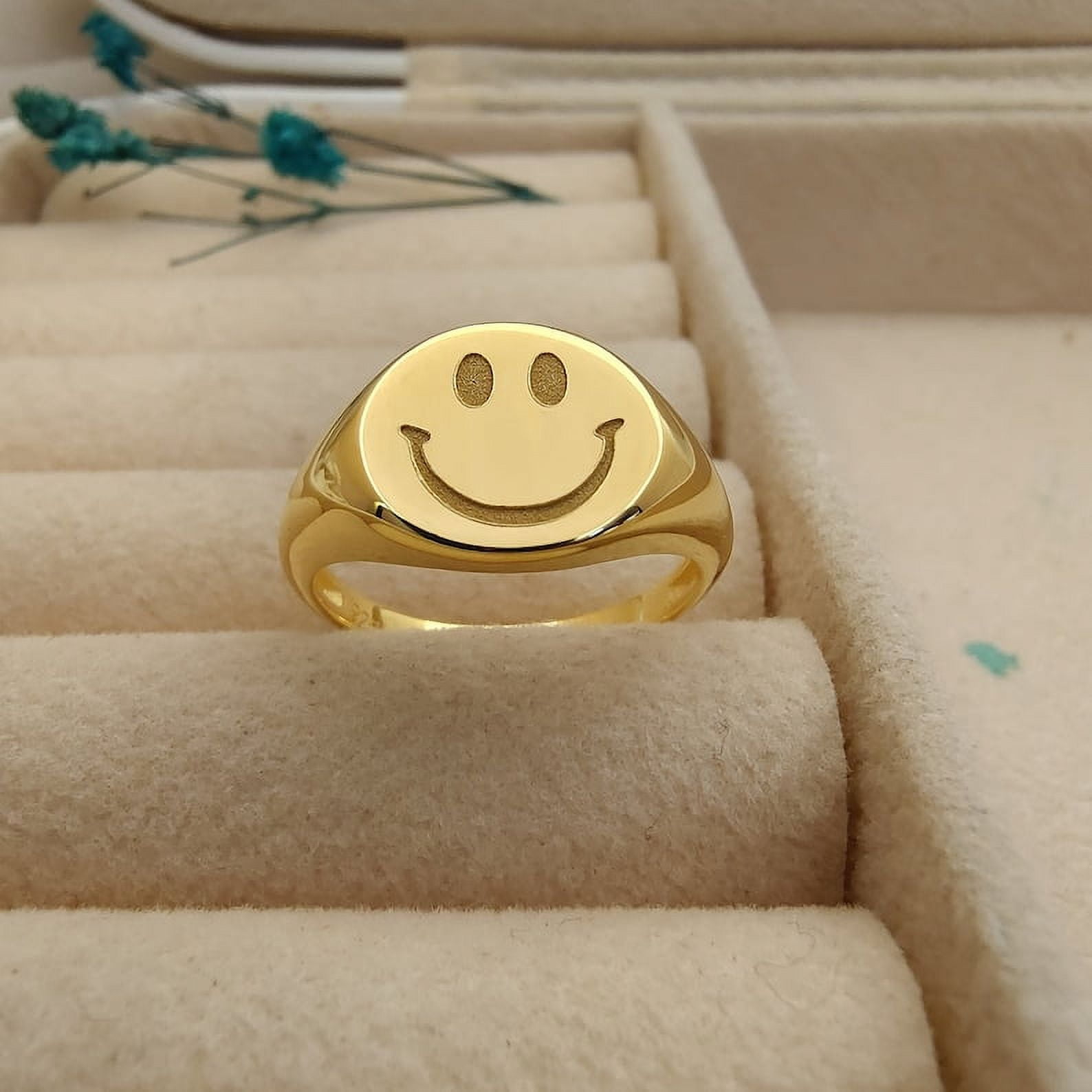 Aspire Jewels Smiley Face Ring Sterling Silver Happy Face Ring