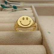 Aspire Jewels-Smiley Face Ring, Sterling Silver Happy Face Ring, Friendship Ring, Smiley Ring, Emoji Ring, Gift for her, Smiley Signet Ring, Birthday Gift, fashion Ring, women Ring Girl Ring