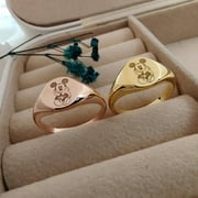 Aspire Jewels- Sterling Silver Mickey mouse Ring, Mickey Ring, Cartoon ring, Mouse Signet Ring, Mickey Gifts, Anime Jewelry, Disney Ring, Gift for her,Girl Ring, Women Ring Personalized Rings