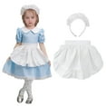 thumbnail image 1 of Aspire Kid's Waist Apron and Headband Set, Christmas Maid Costume Cotton Half Apron, 1 of 7