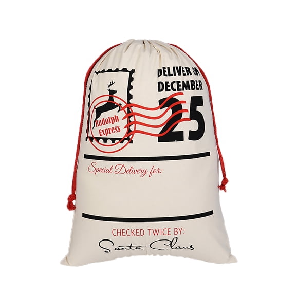 Aspire Large Christmas Giant Drawstring Bags, Reusable Canvas Gift Bags Storage, Christmas Decorations