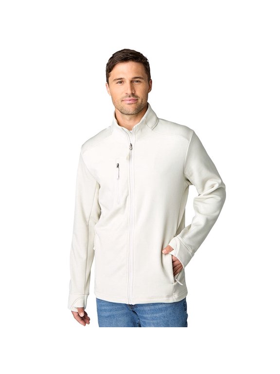 Aspire Men's Brushback Fleece Jacket Off-White