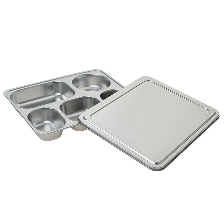 Aspire Reusable Stainless Steel Bento Box,Divided Dinner Trays