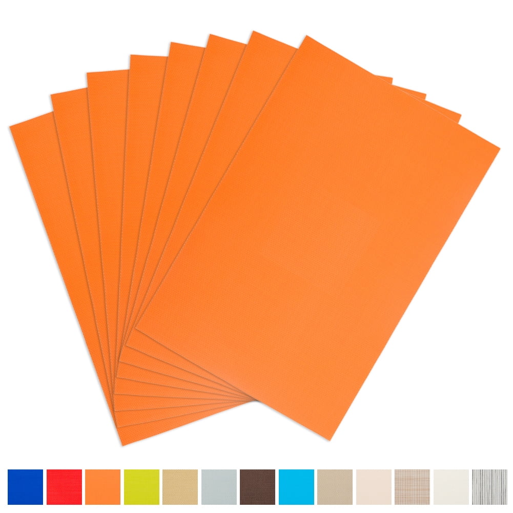 Aspire Set of 8 Orange Vinyl Insulation Placemats
