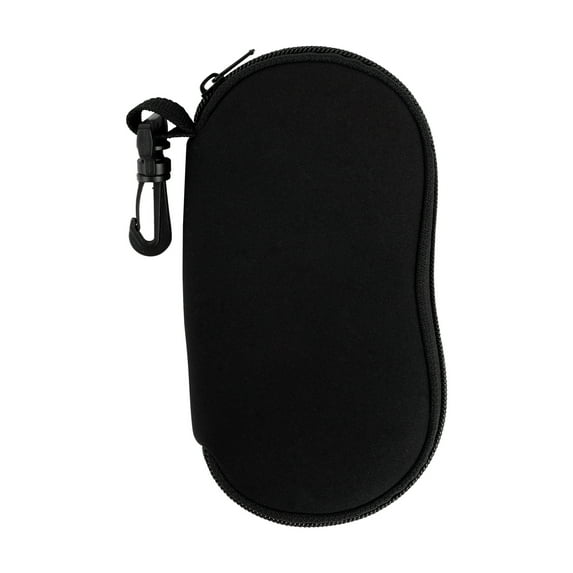 Aspire Sunglasses Soft Case, Neoprene Zipper Eyeglasses Bag with Carabiner, Ultra-Light Travel Pouch for Women Men - Black