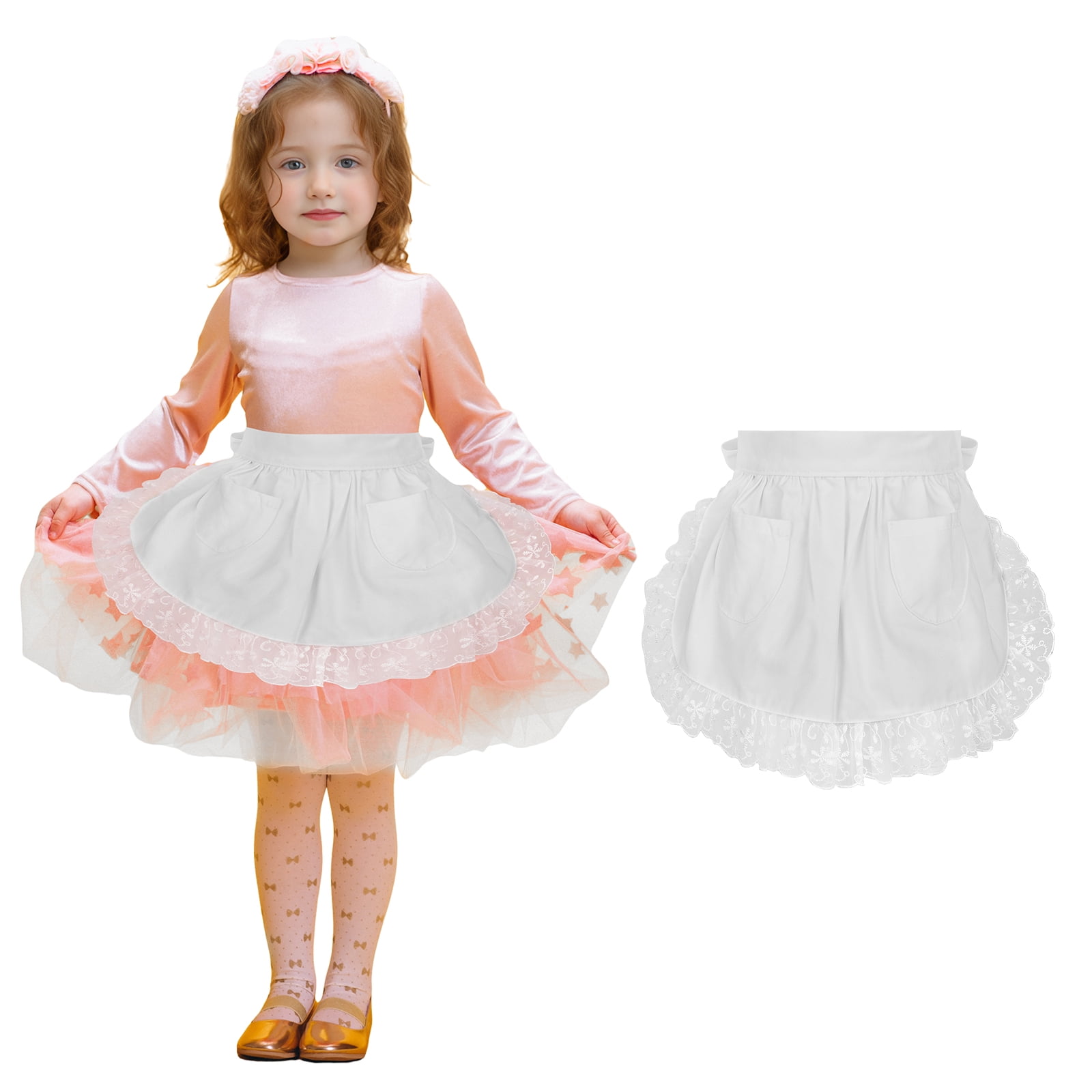 Aspire Toddler's Maid Costume Waist Apron, Christmas Lace Cotton Half Apron with Two Pockets, White - Walmart.com Aspire Toddler's Maid Costume Waist Apron, Christmas Lace Cotton Half Apron with Two Pockets, White - Walmart.com