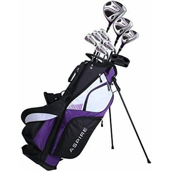 Aspire XD1 Ladies Complete Right Handed Golf Club Set | Complete Regular, Petite & Tall Womens Golf Clubs Set | 3 HCs, Lightweight Shafts & Spacious Stand Bag w/Storage Pockets & Dual Carrying Straps