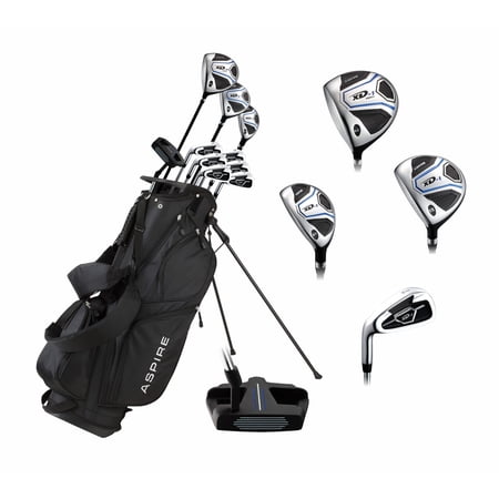 Aspire XD1 Mens Complete Golf Clubs Package Set - Right & Left Hand - Available in Blue or Red - 2 Size Options!