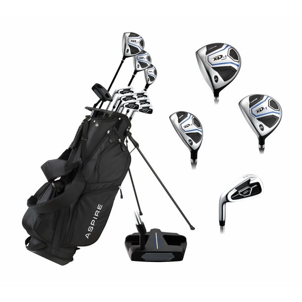 Aspire XD1 Mens Complete Golf Clubs Package Set Right & Left Hand Available in Blue or Red
