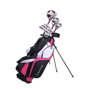 Aspire XD1 Womens Golf Clubs Set w/ Bag, Driver, Woods, Irons, Putter, RH, 3 Sizes, Pink