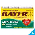 thumbnail image 1 of Aspirin Regimen Bayer Low Dose Pain Reliever Enteric Coated Tablets, 81mg, 32 Ct (Pack of 2), 1 of 5