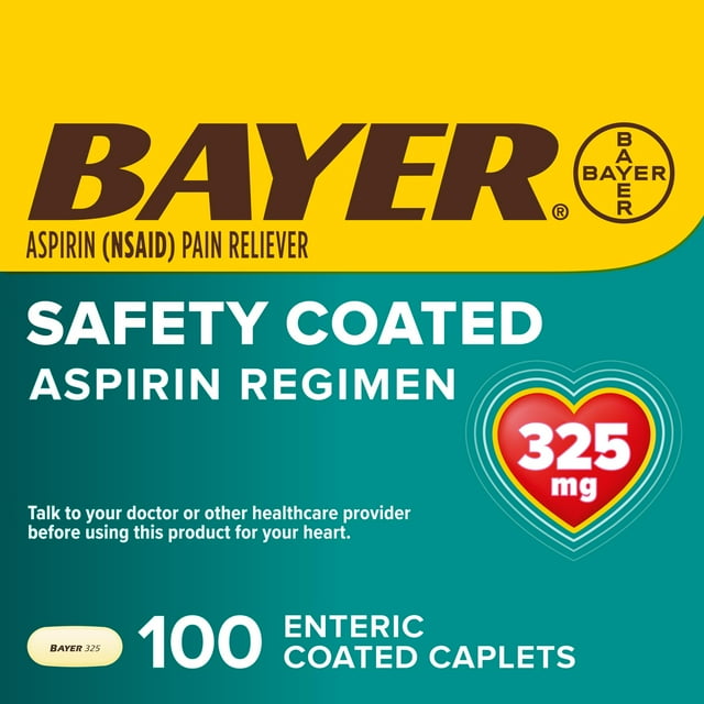 Aspirin Regimen Bayer Regular Dose Pain Reliever Enteric Coated Tablets