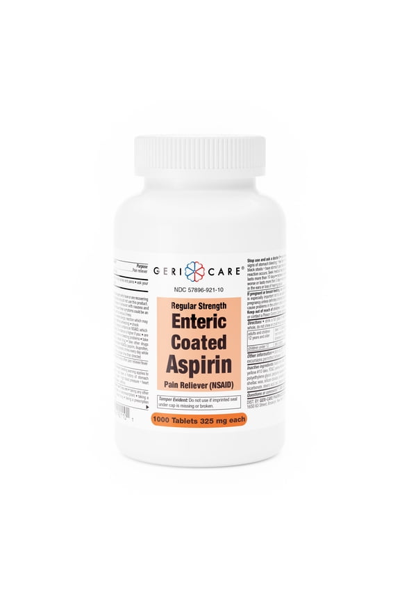 Aspirin Regular Strength Enteric Coated Pain Reliever Tablets, 325 mg, 1000 Count