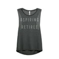 thumbnail image 1 of Aspiring Retiree Women's Fashion Sleeveless Muscle Tank Top Tee Charcoal Grey Small, 1 of 4
