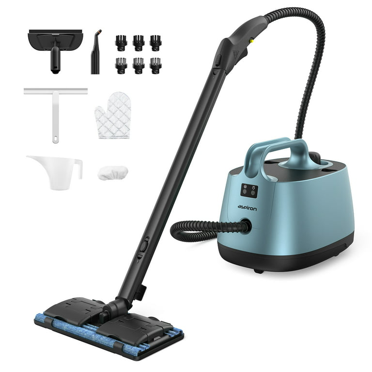 Aspiron Canister Steam Cleaner, Multipurpose Steam Cleaner with 21  Accessories, Portable Steamer with 1.5L Water Tank, 9.8ft Long Power Cord,  for Floors, Tiles, Carpet, Window 
