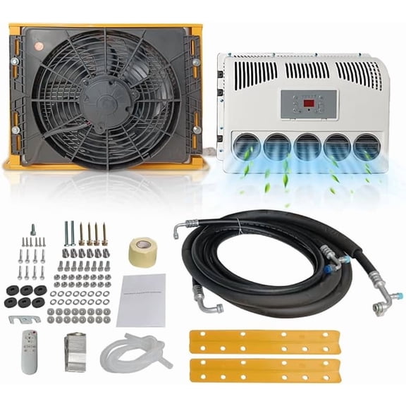 Aspligo 12V Air Conditioner 9500BTU, Backpack Mini Split AC, Low Noise DC AC for Truck Forklifts Excavators Agricultural Engineering Vehicle