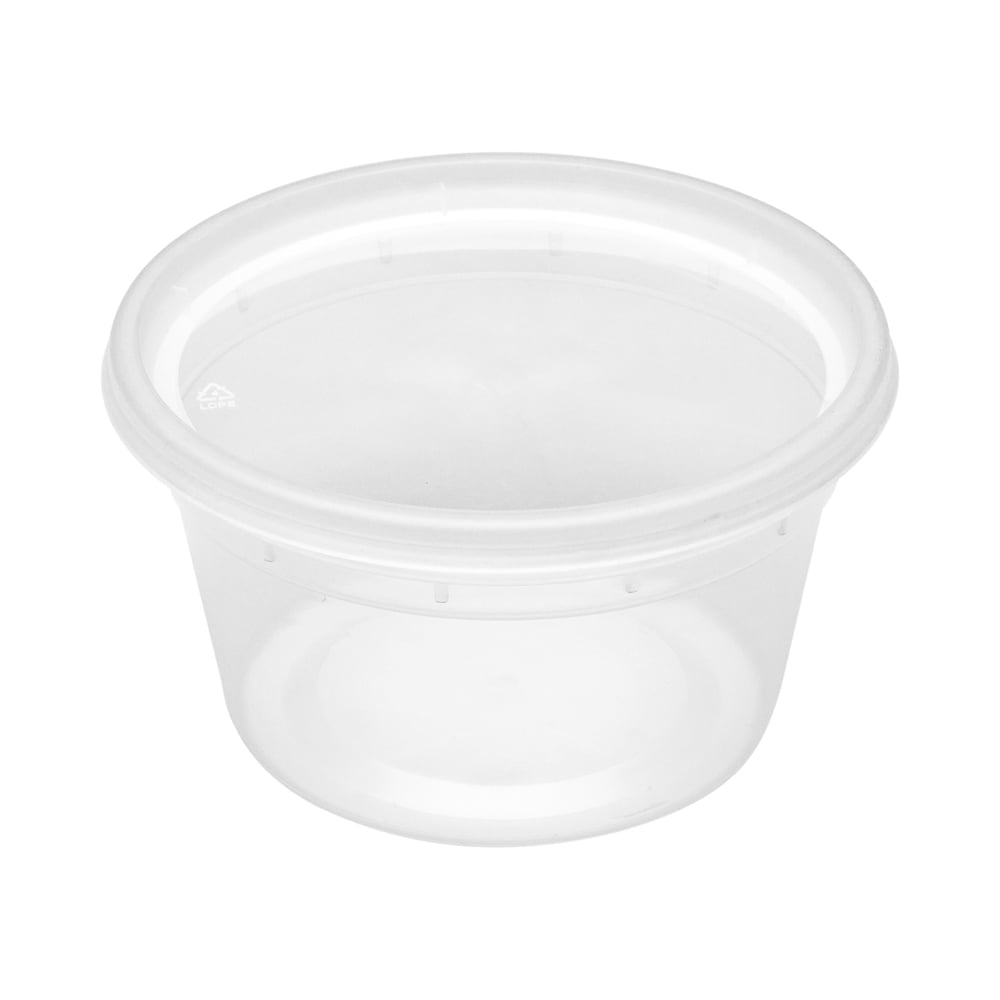 250ml Clear Round Microwavable Plastic Containers & Lid