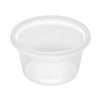 Asporto 16 Ounce to Go Boxes, 100 Microwavable Round Soup Containers - Clear Plastic Lids Included, Do Not Contain BPA, Black Plastic Catering Food Co