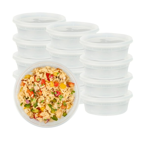 Restaurantware-Asporto 16 Ounce To Go Boxes, 100 Microwavable Round Soup Containers - Clear Plastic Lids Included, Do Not Contain BPA, Clear Plastic Soup Containers, Disposable