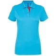thumbnail image 1 of Asquith & Fox Womens Short Sleeve Contrast Polo Shirt, 1 of 3