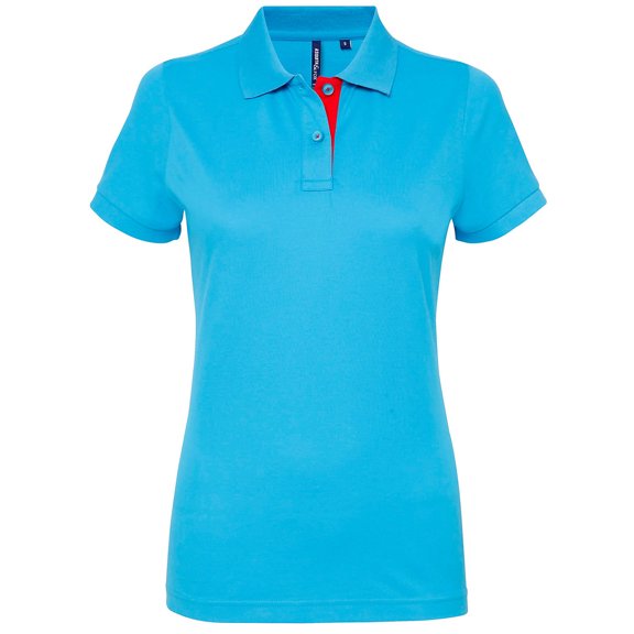 Asquith & Fox Womens Short Sleeve Contrast Polo Shirt