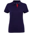 thumbnail image 1 of Asquith & Fox Womens Short Sleeve Contrast Polo Shirt, 1 of 3