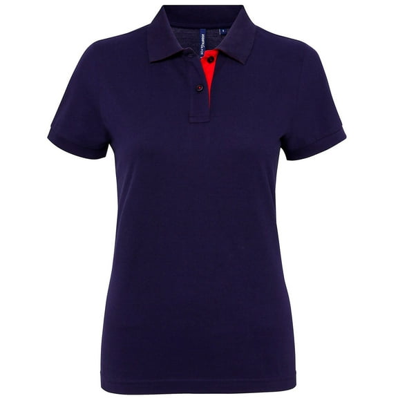 Asquith & Fox Womens Short Sleeve Contrast Polo Shirt