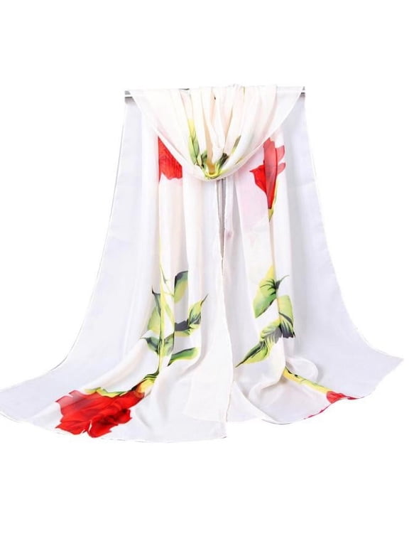 Silk Scarfs for Women-Lightweight Mother's Day Gift Fashion Soft Scarves Scarf Wrap Shawl Ladies Scarf Rose Chiffon Women Long Scarf Sunscreen Shawls for Women Beach Bandanas for Women Beige