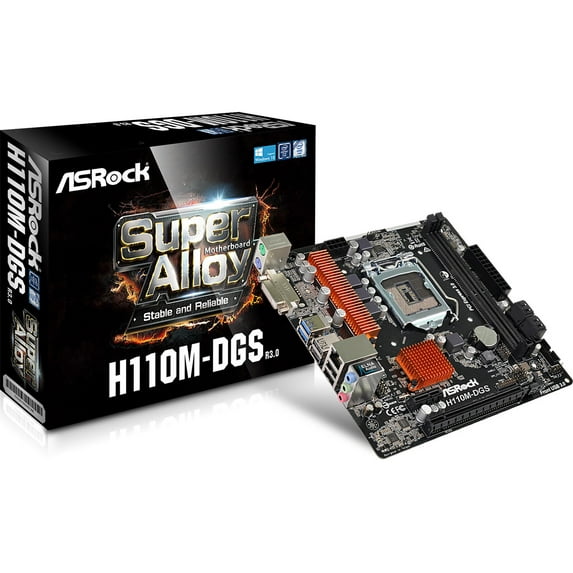 Asrock Intel H110M-DGS R3.0 Micro ATX DDR4-SDRAM Motherboard