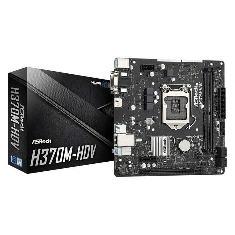 Asrock Intel H370M HDV Socket LGA 1151 ATX DDR4 Motherboard Walmart