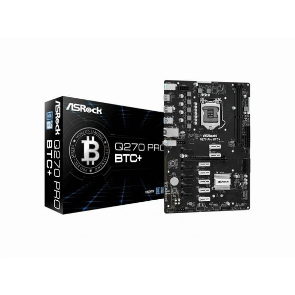 Asrock Q270 PRO BTC+ Mining Board Intel 1151 ATX DDR4 Motherboard Model (90-MXBHM0-A0UAYZ)