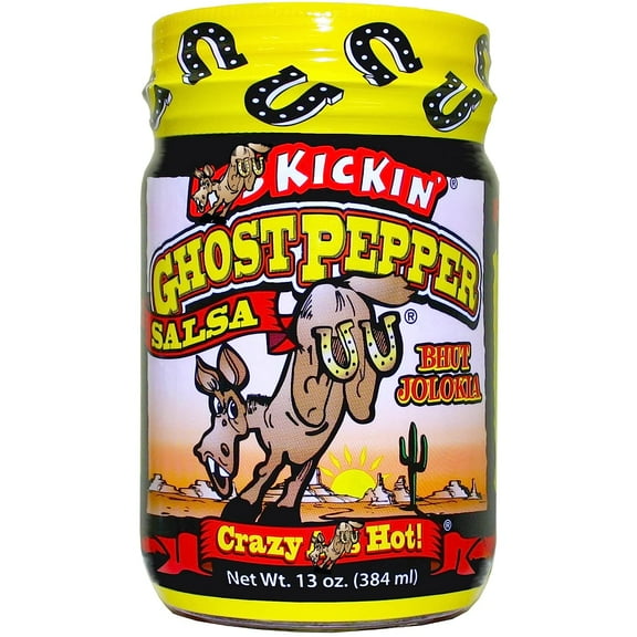 "Ass Kickin' Ghost Pepper Salsa - Thick and Chunky, Made with Bhut Jolokia Peppers.