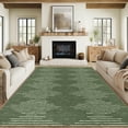 thumbnail image 1 of Assaile 5 x 7 ft Polyester Pearl Velvet Green Rectangular Hallway Bathroom Entryway Kitchen Office Foldable Line Double Life Printed Modern Washable Area Rug, 1 of 8