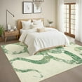 thumbnail image 1 of Assaile 9 x 12 ft Polyester Fine Wool Green Rectangular Hallway Bathroom Entryway Kitchen Office Foldable Abstract Printed Modern Washable Area Rug, 1 of 8
