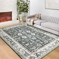 thumbnail image 1 of Assaile Traditional Bohemian Gray 8*10ft Area Rug Rectangle Washable Foldable Printed for Hallway Bathroom Entryway, 1 of 7