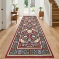 thumbnail image 1 of Assaile Traditional Songbirds & Blossoms Red 2'x6' Area Rug for Living Room Bedroom， Washable Low-Pile Rug with Non-Slip Backing, 1 of 7
