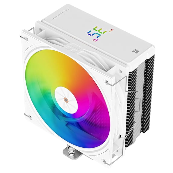 Assassin X 120R Digital ARGB White CPU Cooler, Digital Screen Top Cover, TL-P12W-S PWM Quiet Fan CPU Air Cooler, Computer Heatsink Cooling, Support AM4/AM5,Intel LGA1851/1700/115X/1200