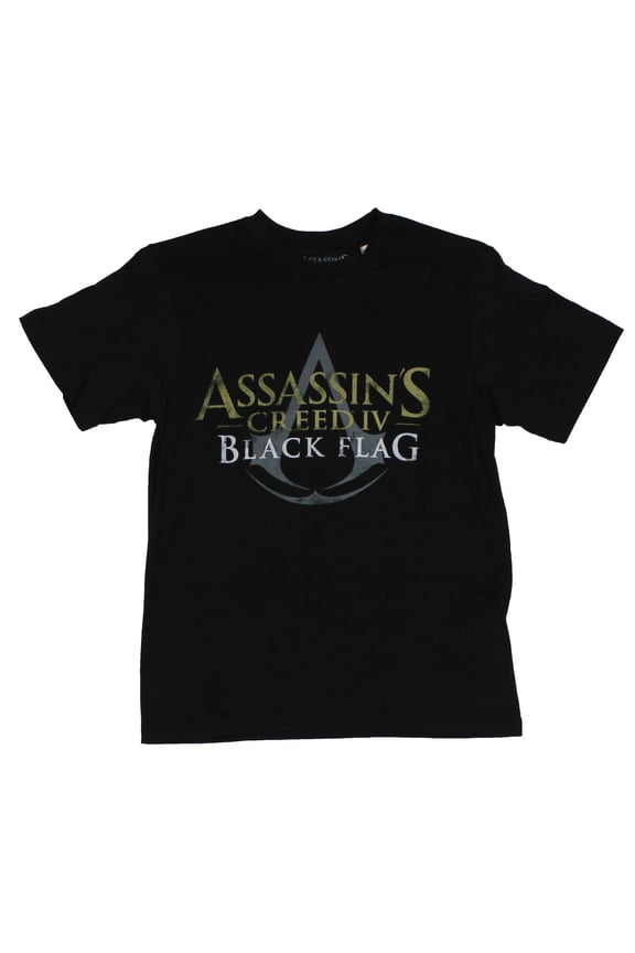 Assassin's Creed IV Mens T-Shirt - Black Flag Distressed Logo Image (Medium)