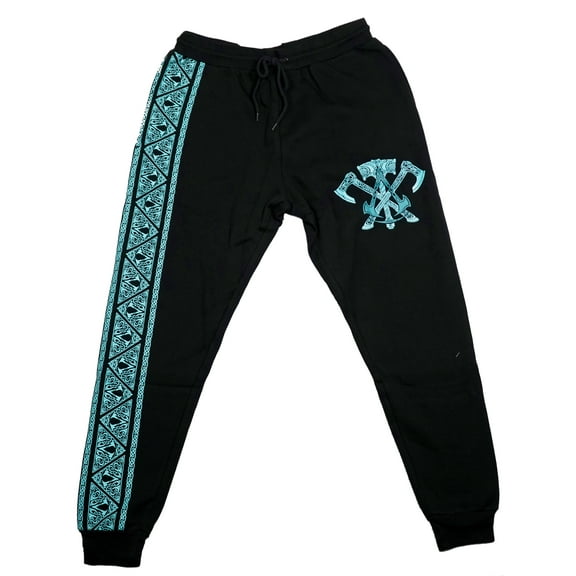 Assassin's Creed Valhalla Mens Jogger Sweatpants - Weapon Logo Design (Large)