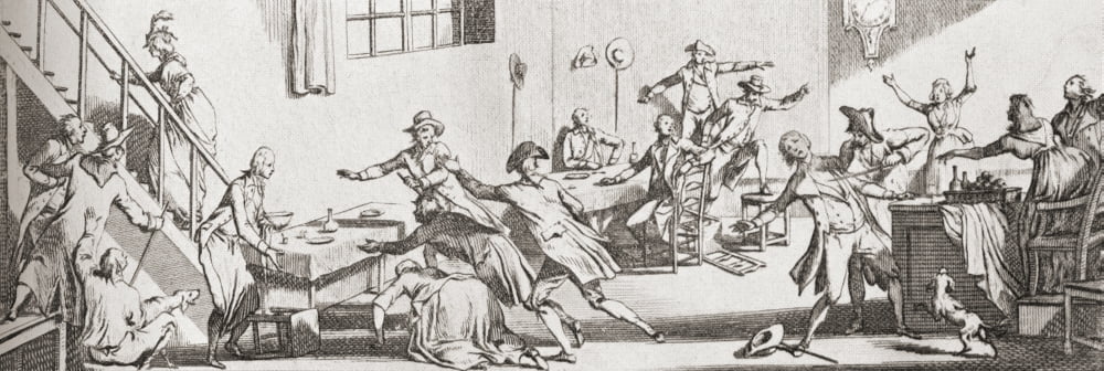 The Assassination Of Louis-Michel Le Peletier Marquis De Saint-Fargeau 20 January 1793 By Philippe Nicolas Marie De P Canvas Art - Ken Welsh Design Pics (24 x 8)
