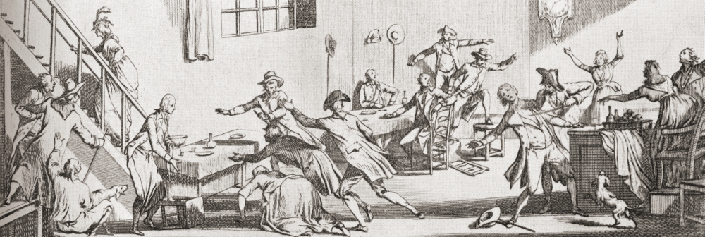 The Assassination Of Louis-Michel Le Peletier Marquis De Saint-Fargeau 20 January 1793 By Philippe Nicolas Marie De P Canvas Art - Ken Welsh Design Pics (36 x 12)