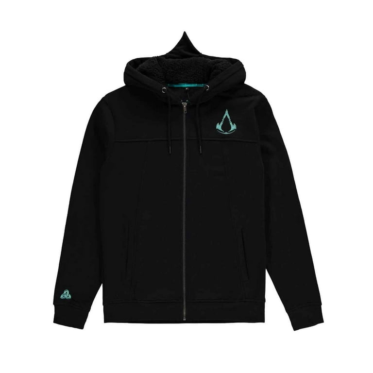 Assassins Creed Valhalla Hoodie Shield and Hammer new Official Mens Black Zipped Walmart