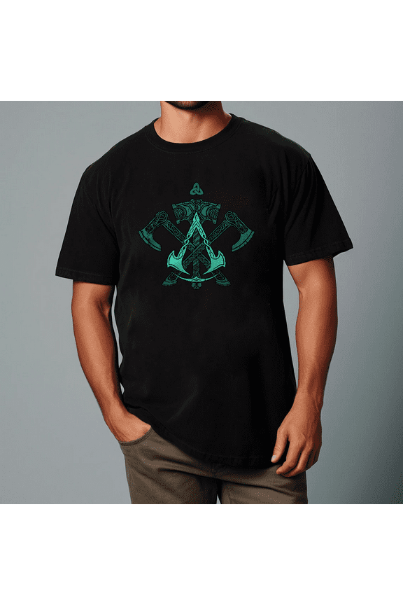 Assassins Creed Valhalla Viking Gamer Logo Unisex T-Shirt V70895, for men & women, up to size 5XL