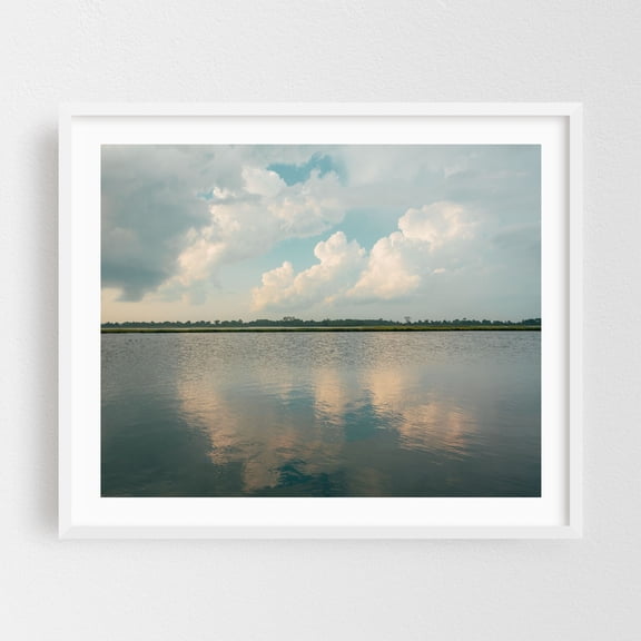 Assateague Island Reflections 02 - Photography Landscape Nature Scenic White Framed Wall Art Print 8 x 10 inches